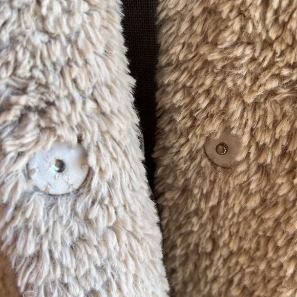 Kenneth Cole coat jacket winter teddy leopard lined ivory off white large EUC - Picture 4 of 7